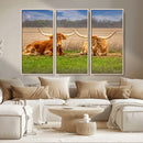Texas Longhorn Pair Wall Art Canvas Print – Peaceful Rustic by MyGreatCanvas | Canvas Wall Art Prints | Photo Prints & Wall Decor