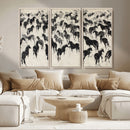 Wild Horse Stampede Wall Art Canvas Print – Monochrome by MyGreatCanvas | Canvas Wall Art Prints | Photo Prints & Wall Decor