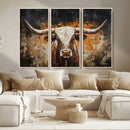 Abstract Longhorn Bull Wall Art Canvas Print – Vintage by MyGreatCanvas | Canvas Wall Art Prints | Photo Prints & Wall Decor