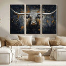 Rustic Longhorn Bull Wall Art Canvas Print – Vintage Western by MyGreatCanvas | Canvas Wall Art Prints | Photo Prints & Wall Decor