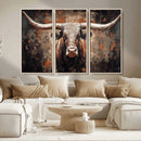 Rustic Longhorn Bull Wall Art Canvas Print – Vintage Western by MyGreatCanvas | Canvas Wall Art Prints | Photo Prints & Wall Decor