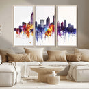 Atlanta Skyline Wall Art Canvas Print – Framed Colorful