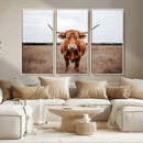 Longhorn Bull Wall Art Canvas Print – Framed Rustic by MyGreatCanvas | Canvas Wall Art Prints | Photo Prints & Wall Decor