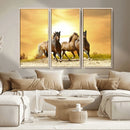 Wild Horses Wall Art Canvas Print – Framed Galloping Herd