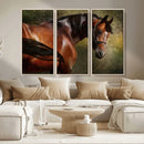 Majestic Brown Horse Wall Art Canvas Print – Framed