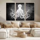 Black White Octopus Wall Art Canvas Print by MyGreatCanvas | Canvas Wall Art Prints | Photo Prints & Wall Decor