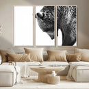 Black and White Grizzly 399 Bear Canvas Print Wall Art | by MyGreatCanvas | Canvas Wall Art Prints | Photo Prints & Wall Decor