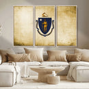 Massachusetts Flag Wall Art Canvas Print