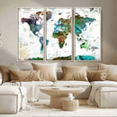 Modern Watercolor World Map Canvas Wall Art – Framed by MyGreatCanvas | Canvas Wall Art Prints | Photo Prints & Wall Decor