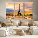 Paris Eiffel Tower Sunset Canvas Wall Art Print - Iconic