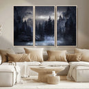 Night Landscape and Trees Wall Art Canvas Print