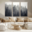 Misty Forest Canvas Wall Art – Monochrome Triptych Pine Tree by MyGreatCanvas | Canvas Wall Art Prints | Photo Prints & Wall Decor