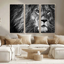 Black and White Lion Canvas Wall Art Print – Wildlife by MyGreatCanvas | Canvas Wall Art Prints | Photo Prints & Wall Decor