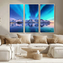 Northern Lights above Mountain Wall Art, Northern Lights