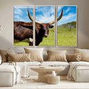 Longhorn and Cow Wall Art, Country Cow Wall Decor Canvas by MyGreatCanvas | Canvas Wall Art Prints | Photo Prints & Wall Decor