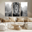 Black and White Lion Canvas Wall Art – Animal Print Artwork