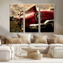 Red Classic Car Wall Art Canvas Print