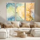 Green and Yellow Marble Fluid Effect Wall Art, Green and
