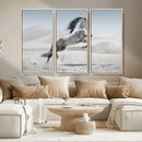 Prancing Horse Desert Large Wall Art Canvas Print – Majestic