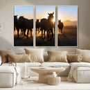 Horse Herd Wall Art Animal Canvas Print