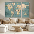 Classic World Map Canvas Print – Framed Vintage Map Wall by MyGreatCanvas | Canvas Wall Art Prints | Photo Prints & Wall Decor