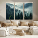 Captivating Misty Forest Wall Art Premium Canvas Print a
