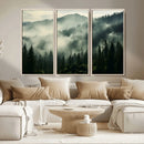 Captivating Misty Forest Wall Art Premium Canvas Print a