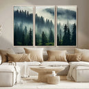 Captivating Misty Forest Wall Art Premium Canvas Print a