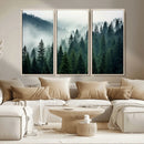 Captivating Misty Forest Wall Art Premium Canvas Print,