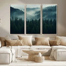 Captivating Misty Forest Wall Art Premium Canvas Print,