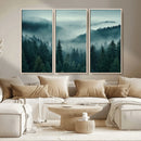 Captivating Misty Foggy Forest Wall Art Premium Canvas Print