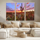 Arizona Desert Wall Art Canvas Print - Framed Deser Sunset