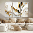 Gold Waves on Pure White Canvas – Gold Abstract Art for by MyGreatCanvas | Canvas Wall Art Prints | Photo Prints & Wall Decor