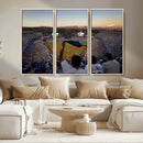 Dodger Stadium Sunset Game Triple Canvas Wall Art - Los