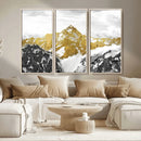Gold Abstract Mountains Wall Art Print on Canvas, Nature