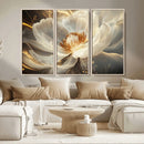 Gold Floral Wall Art Canvas Print, Framed Modern Flower Art by MyGreatCanvas | Canvas Wall Art Prints | Photo Prints & Wall Decor