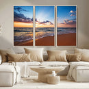 Golden Hour Beach Sunset Wall Art | Canvas Print | Ready to