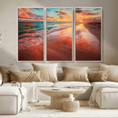 Sunset Beach Wall Art | Ocean Canvas Print | Coastal Wall
