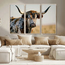 Texas Bull Longhorn Wall Art Canvas Print for Farm House by MyGreatCanvas | Canvas Wall Art Prints | Photo Prints & Wall Decor