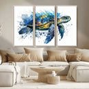 Turtle Wall Art Canvas Print, Framed Watercolor Turtle Art by MyGreatCanvas | Canvas Wall Art Prints | Photo Prints & Wall Decor