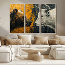 Bear and Bull Wall Art Canvas Print – Abstract Animal