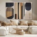 Abstract Minimalist Canvas Wall Art - Neutral Geometric