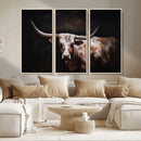Texas Longhorn Wall Art Canvas Print | Western Ranch Decor |