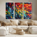Vibrant Abstract Leaf Wall Art Canvas Print | Bold Colorful