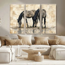 Chinese Style Abstract Black Horses Wall Art Canvas Print - by MyGreatCanvas | Canvas Wall Art Prints | Photo Prints & Wall Decor