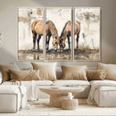 Vintage Horses Wall Art | Ready to Hang and Framed Triptych by MyGreatCanvas | Canvas Wall Art Prints | Photo Prints & Wall Decor