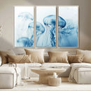 Blue Jellyfish Wall Art Canvas Print