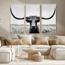Longhorn Bull Canvas Print | Rustic Farmhouse Wall Art | by MyGreatCanvas | Canvas Wall Art Prints | Photo Prints & Wall Decor