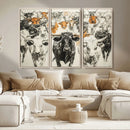 Texas Longhorn Wall Art Canvas Print – Herd Abstract Cow by MyGreatCanvas | Canvas Wall Art Prints | Photo Prints & Wall Decor