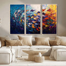 Vibrant Abstract Fish Swarm Art – Colorful Fish Inspired